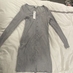 Topshop gray long sleeve dress